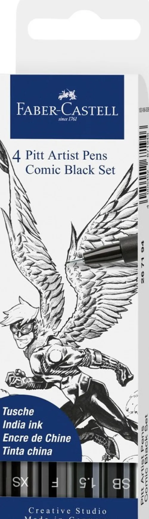 Faber-Castell Kalligraphie & Handlettering-Tuschestifte Pitt Artist Pens, 4er Set schwarz