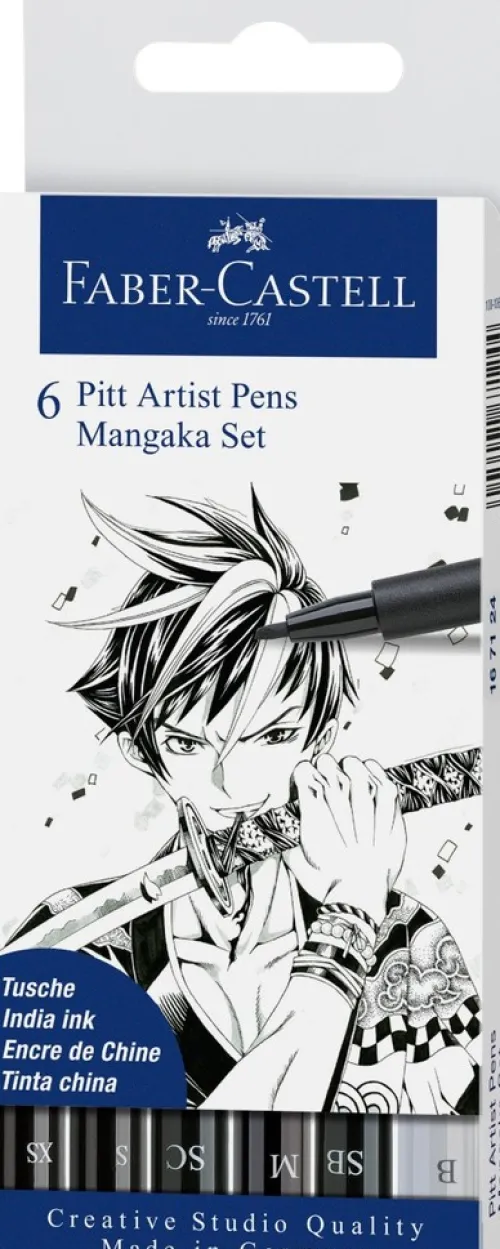 Tuschstifte Pitt Artist Pens, 6er Set Mangaka*Faber-Castell Best