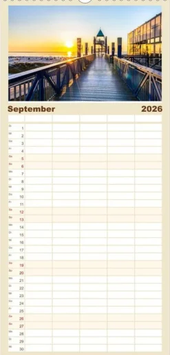 Calvendo Wandkalender-Familienplaner 2026 - NORDSEE-VERLIEBT mit 5 Spalten (Wandkalender, 21 x 45 cm)