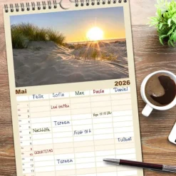 Calvendo Wandkalender-Familienplaner 2026 - NORDSEE-VERLIEBT mit 5 Spalten (Wandkalender, 21 x 45 cm)