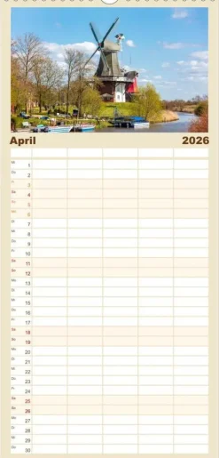 Calvendo Wandkalender-Familienplaner 2026 - NORDSEE-VERLIEBT mit 5 Spalten (Wandkalender, 21 x 45 cm)