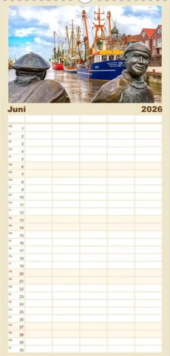 Calvendo Wandkalender-Familienplaner 2026 - NORDSEE-VERLIEBT mit 5 Spalten (Wandkalender, 21 x 45 cm)