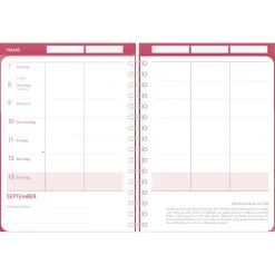 Neumann Verlage GmbH & Co Buchkalender*Familienplaner-Buch Bright Flowers 2026 - Diary - Buchkalender - Taschenkalender - 17,5x23,1