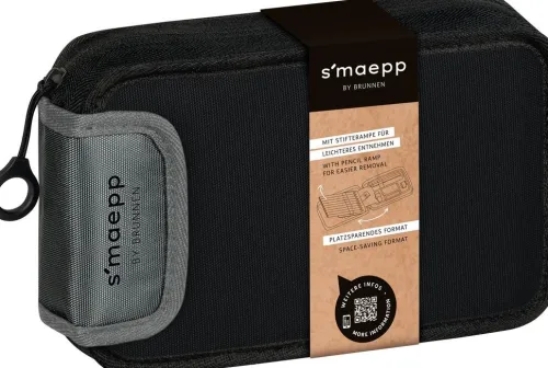 Baier & Schneider Federtaschen-Federmäppchen 2 Klappen onyx