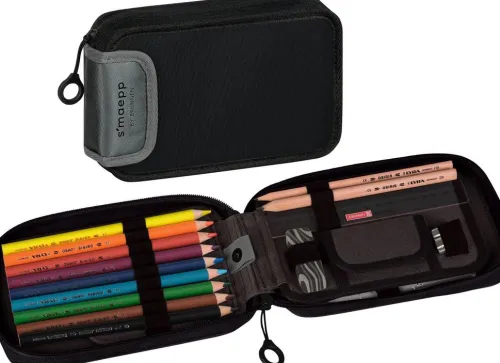 Baier & Schneider Federtaschen-Federmäppchen 2 Klappen onyx