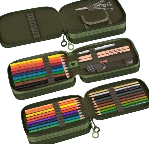 Baier & Schneider Federtaschen-Federmäppchen 3 RV grün