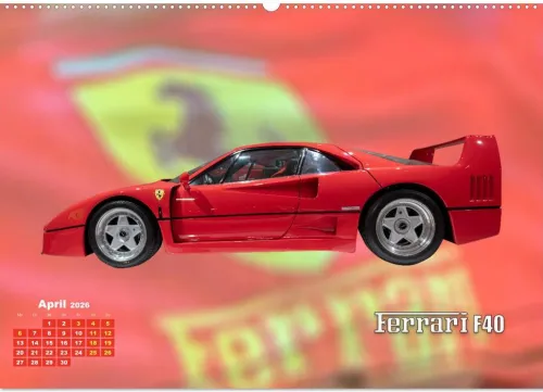 Calvendo Wandkalender-Ferrari - Synonym für Motorsport (Wandkalender 2026 DIN A2 quer), Monatskalender