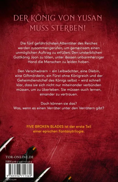 FISCHER TOR Asian Fantasy*Five Broken Blades