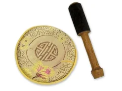 Flache Klangschale in Box mit cremefarbigem Stoffbezug*Klangschalen-Center Discount