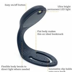Bookchair Vertrieb Lesen & Geschichten*Flexilight Black Dots (schwarz) | 2 in 1 Leselampe & Lesezeichen | LED Leselicht | Geschenk für Leser, Buchliebhaber | Deutsche Ausgabe