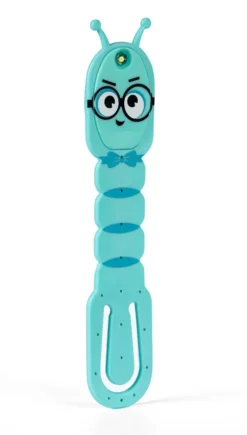 Bookchair Vertrieb Lesen & Geschichten*Flexilight Pals Leselicht (Bookworm) | blau | 2 in 1 Leselampe & Lesezeichen | LED Leselicht | Geschenk für Leser, Buchliebhaber | Deutsche Ausgabe