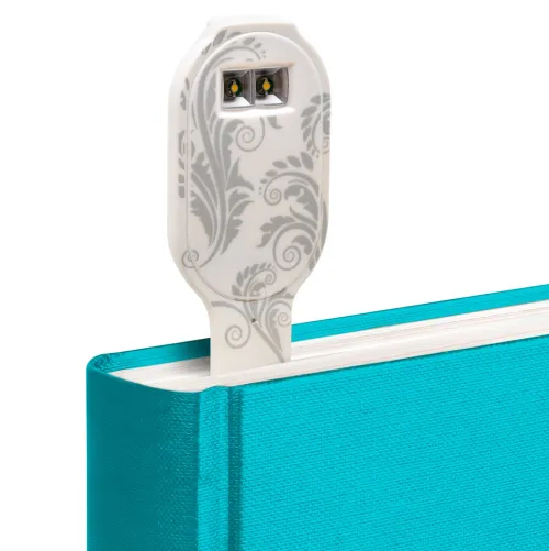 Bookchair Vertrieb Lesen & Geschichten*Flexilight RC (White Flowers) - wiederaufladbares Leselicht - 2 in 1 Leselampe & Lesezeichen - LED Leselicht - Geschenk für Leser, Buchliebhaber - Deutsche Ausgabe