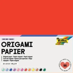 Folia Bastelpapier & Origami-Faltblätter aus Origami Papier DUO UNI 80g/m², 13x13cm, 96 Blatt, farbig sortiert