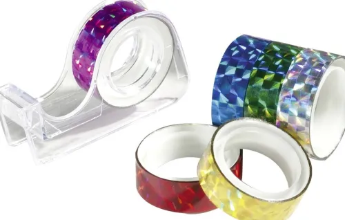 Holo Tape BASIC, 12mmx2m, 6 Rollen, farbig sortiert*Folia