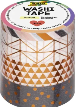 Washi-Tape 4er Set HOTFOIL KUPFER, 3x 15mmx5m + 1x 5mmx5m*Folia Discount