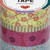Folia Klebstoff & Klebebänder*Washi-Tape 4er-Set BLUMENREIGEN, 3x 15mmx10m + 1x 5mmx10m