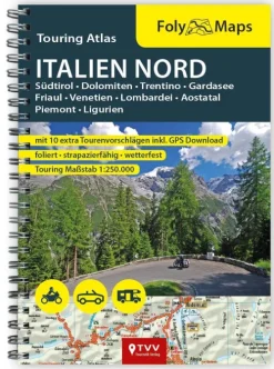 Touristik-Verlag Vellmar Karten & Atlanten-FolyMaps Touringatlas Italien Nord 1:250.000
