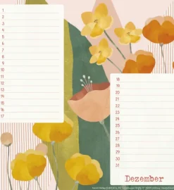 Korsch Verlag GmbH Wandkalender|Immerwährender Kalender*Geburtstagskalender Bloom