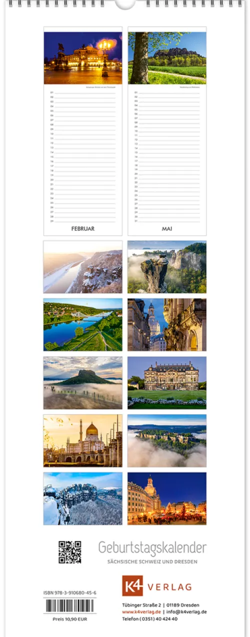 Geburtstagskalender Dresden und Sächsische Schweiz*K4Verlag FotoCo+GmbH Outlet