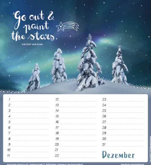 Korsch Verlag GmbH Wandkalender|Immerwährender Kalender-Geburtstagskalender Im herzen barfuß