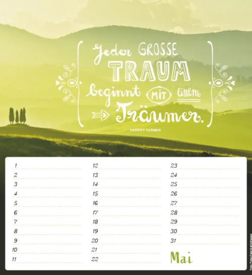 Korsch Verlag GmbH Wandkalender|Immerwährender Kalender-Geburtstagskalender Im herzen barfuß
