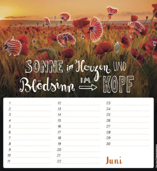 Korsch Verlag GmbH Wandkalender|Immerwährender Kalender-Geburtstagskalender Im herzen barfuß