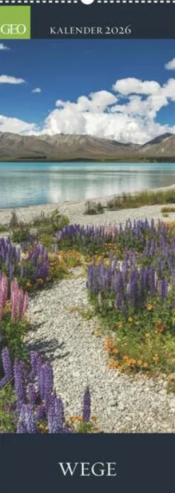 GEO - Wege 2026 - Wandkalender, 25 x 69 cm, 12 Bilder traumhafter Wege & Landschaften, deutsches Kalendarium, Spiralbindung, perfekt für Naturfreunde*teNeues Calendars & Stationery GmbH & Co. KG Clearance