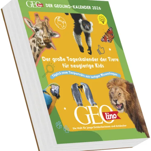teNeues Calendars & Stationery GmbH & Co. KG Abreiß-Kalender*GEOlino - Der GEOlino-Kalender 2026 - Abreißkalender 12,5x16 cm, 365 spannende Tierporträts & kindgerechte Wissens-Fakten für Kinder ab 8 Jahren
