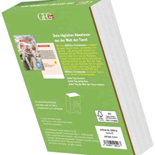 teNeues Calendars & Stationery GmbH & Co. KG Abreiß-Kalender*GEOlino - Der GEOlino-Kalender 2026 - Abreißkalender 12,5x16 cm, 365 spannende Tierporträts & kindgerechte Wissens-Fakten für Kinder ab 8 Jahren