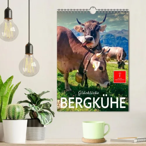 Calvendo Wandkalender*Glückliche Bergkühe (Wandkalender 2026 DIN A4 hoch), Monatskalender