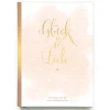 NOVA MD Liebe & Hochzeit*Gästebuch Hochzeit in Gold| Hochzeitsbuch für Gäste mit Gold-Veredelung | Hardcover, 128 Seiten mit Leseband | Gästebuch Hochzeit mit Fragen