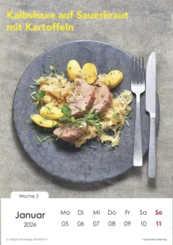 teNeues Calendars & Stationery GmbH & Co. KG Wochenkalender-G|U - Johann Lafer - Die Kunst der einfachen Küche - Wochenkalender 2026 - Küchenkalender A4 (21 x 29,7 cm) mit 53 Rezepten, kulinarischer Wochenplaner für Hobbyköche & Genießer