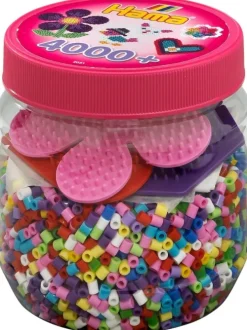 Hama Perlen Basteln & Kreatives*Hama - Dose mit 4000 Bügelperlen und drei Stiftplatten