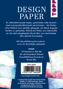 Handlettering Design Paper World of Watercolor A6 mit Brush Pen*frechverlag GmbH Online