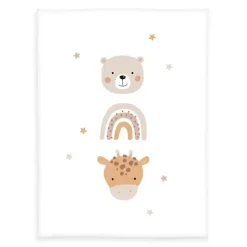Herding 1440259014 - babybest® Baby-Kuscheldecke Little Friends, Decke, Microfaserflausch, weiß, 75x100cm*Klaus Herding GmbH Clearance