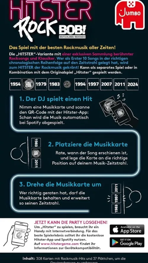 Jumbo Spiele GmbH Familien- & Gesellschaftsspiele*Hitster - Rock