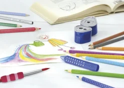 Faber Castell Buntstifte*Holzfarbstifte Dünngrip, 12 Stück in Plastikrolle