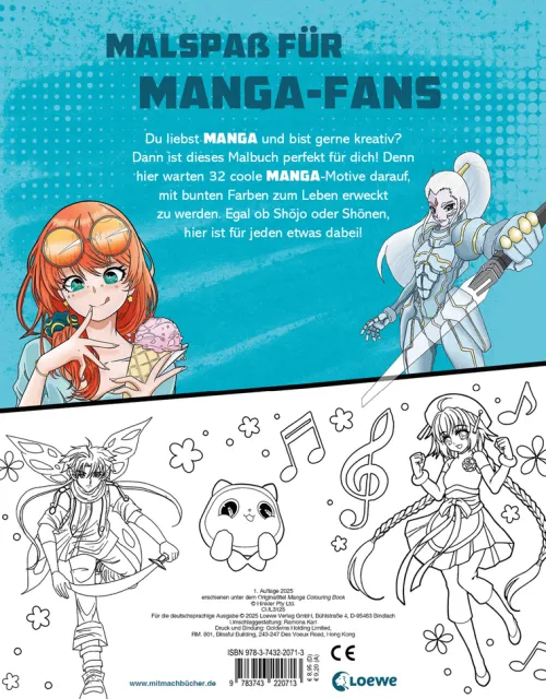 Loewe Verlag GmbH Artbooks & Handbücher-I love Manga & Anime - Das Malbuch