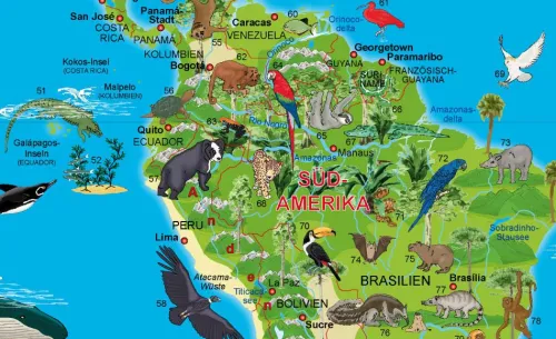 Krüger & Schönhoff Verlag Schreibtischunterlagen-Illustrierte Weltkarte Tiere