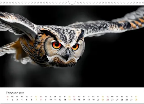Im Reich der Eulen (Wandkalender 2026 DIN A3 quer), Monatskalender*Calvendo Discount