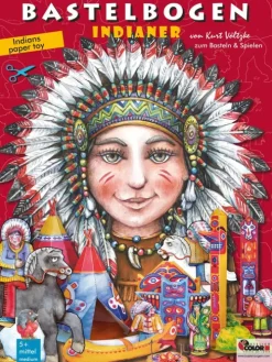 Indianer basteln Bastelbogen Ausschneidebogen mit Papierfiguren*Atelier Color Sale