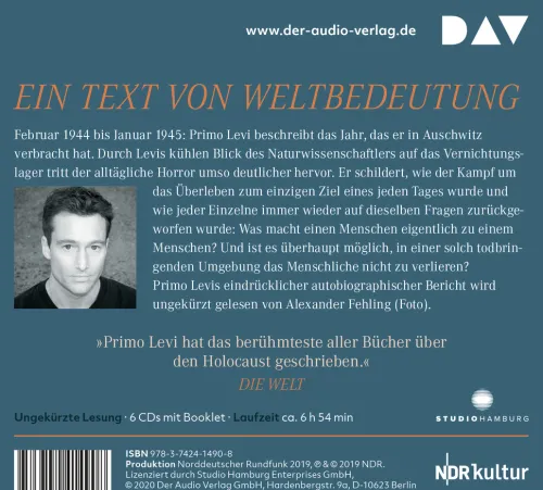 Der Audio Verlag GmbH Romane·Tagebücher-Ist das ein Mensch?
