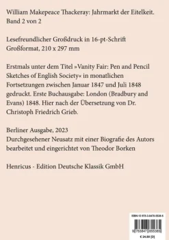 Henricus - Edition Deutsche Klassik GmbH, Berlin Großdruck*Jahrmarkt der Eitelkeit (Großdruck)