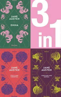 Reclam Verlag Klassiker*Jane Austen: Drei Romane in einem E-Book (3-in-1-Bundle). Emma, Stolz und Vorurteil, Verstand und Gefühl