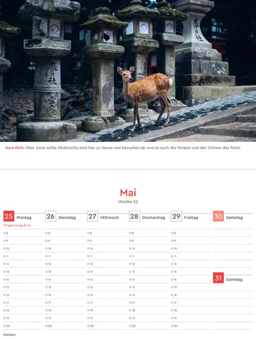 Kunth Kalender Wochenkalender*Japan - KUNTH Tischkalender 2026