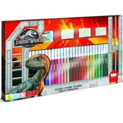 Triton-X Stempel & -Kissen-JURASSIC WORLD - Malset XL, 41-tlg., inkl. Malbuch & Stempel