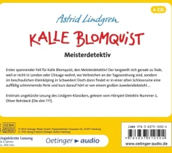 Oetinger Media Kinder- & Jugendbücher·Krimis*Kalle Blomquist 1. Meisterdetektiv,4 Audio-CD