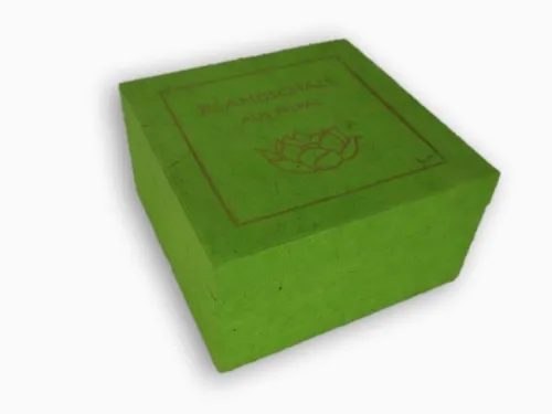 Klangschale in grüner Geschenkbox M mit Lotus-Box und Zubehör*Klangschalen-Center Online