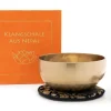 Klangschalen-Center Achtsamkeit & Gesundheit*Klangschale in terracotta Geschenkbox L mit Lotus-Aufdruck und Zubehör