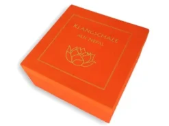 Klangschalen-Center Achtsamkeit & Gesundheit*Klangschale in terracotta Geschenkbox L mit Lotus-Aufdruck und Zubehör